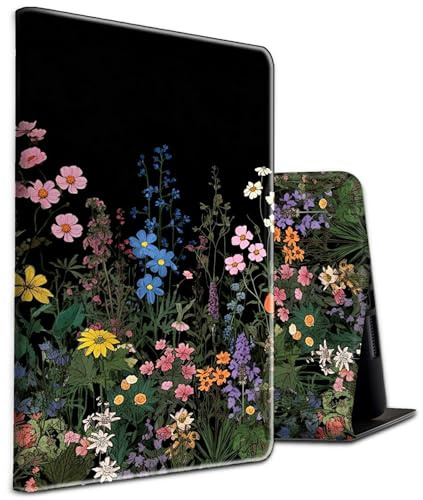 Case for Kindle Fire HD 10 Tablet Case (9th/7th/5th Generation, 2019/2017/2015 Release) 10.1 PU Leather Shockproof Stand Protective Cover with Auto Sleep/Wake,Wildflower