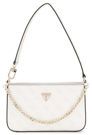 GUESS Noelle II Mini Top Zip Shoulder Bag White Logo