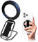 4-in-1 Magnetic Phone Grip Holder for MagSafe with Finger Support Strap Loop, Removable Phone Ring Holder for iPhone 16 Pro Max 15 14 13 12, Kickstand for Hands-Free Viewing at Home Work Plane, Black