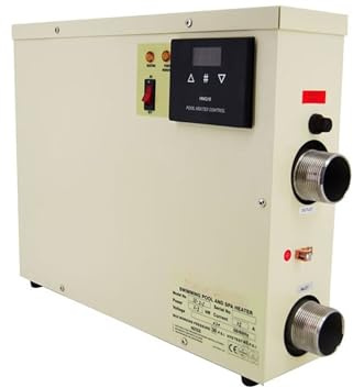 Riscaldatore per piscina, Termostato for vasca da bagno for piscina scaldabagno 15KW Protezione di sicurezza for alte temperature for riscaldamento rapido per piscina fuori terra(Dual-phase 240v)