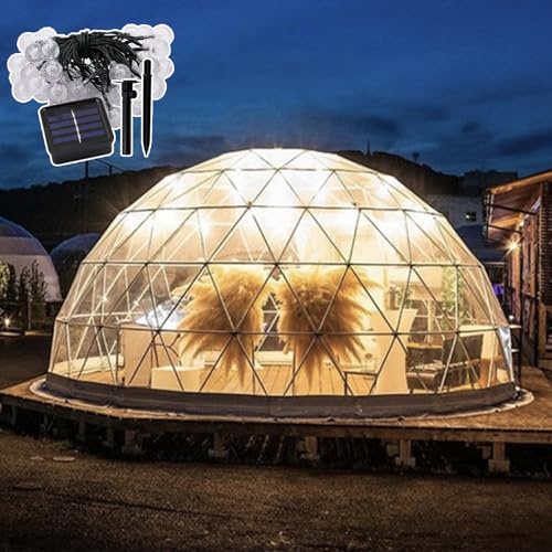 agreilduite 12 * 7.2 Ft Bubble Tent, Dome House Camping Tent, Transparent Clear Bubble Dome Tent- 5 To 7 Person/For All Season, Outdoor Garden Igloo With 32m Solar String Lights & 2 Fixing Methods
