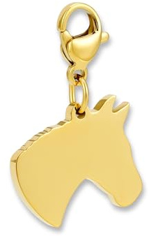 GD GOOD.designs Charms Anhänger mit Karabiner-Verschluss | Kettenanhänger aus 316L Edelstahl | Charm für Bettelarmband in 18K Gold | Wasserfest & Hypoallergen