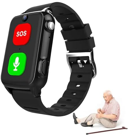 Allarme Caduta Per Anziani, Braccialetto Per Chiamate Di Emergenza, Con Fotocamera, Pulsante SOS Di Soccorso, Posizionamento Preciso, Cardiofrequenzimetro, Per Pazienti Affetti Da Alzheimer E Autismo