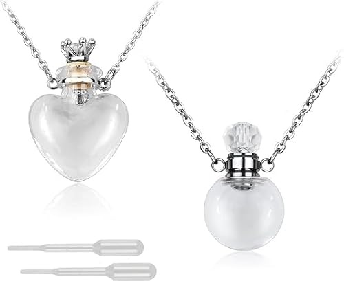 ds. distinctive style Heart Shaped Perfume with Vial Necklace Circle Perfume