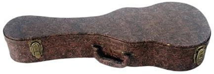 predolo Custodia in Legno per Ukulele, Resistente Agli Urti, Custodia Rigida per Ukulele, Protezione Antiurto Accessorio, Strumento Musicale per Viaggio, Concerti, 23 Pollici, Marrone+Fiore Retrò