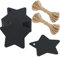 G2PLUS Geschenkanhänger Weihnachten Stern, 100 Stk Etiketten Stern für weihnachten, Schwarz Anhänger Stern Weihnachten, 6CM Sternen Anhaenger Papier zum Adventskalender und Weihnachtsgeschenke