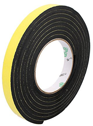 Sourcingmap 15mm x 5mm Single Sided Self Adhesive Shockproof Sponge Foam Tape 3 Meters for Door Window