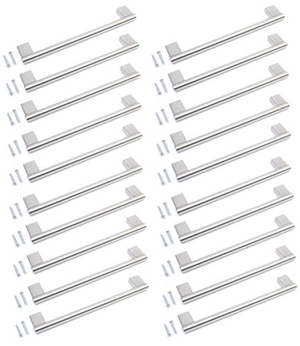 BSM Marketing Kitchen Cupboard Cabinet Keyhole Boss Bar Door Handle Knob Brushed Stainless Steel (20, 192mm)