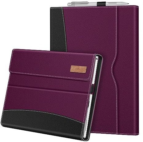 Fintie Case for 12.3 Inch Microsoft Surface Pro 7, Surface Pro 6, Surface Pro 5, Surface Pro 4, Pro 3 - Portfolio Business Cover with Pocket, Purple