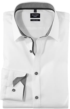 OLYMP Herren Businesshemd Langarm No.Six,Einfarbig,super Slim,Urban Kent | Hemd, Manschette, Super Slim, 97%Baumwolle/3%Elastolefin