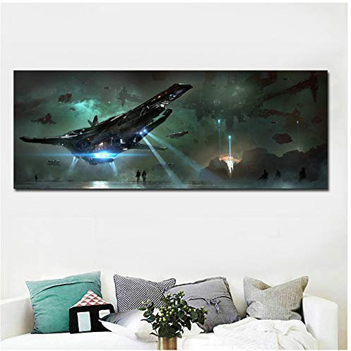 HSFFBHFBH Wandkunst Leinwandbilder Home Schiffe Star Citizen Print abstrakte leinwand Malerei Für Wohnzimmer Dekoration 30x90 cm (11,8 x 35,4) Kein Rahmen