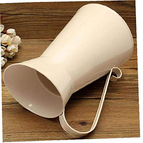 AMOYER Blanco New Vintage Tall Jarra de Metal Elegante lamentable Crema florero jarro de Boda Decoración para el Hogar