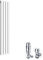 ELEGANT Modern Vertical Radiator Double Designer White Tall Upright Radiators Central Heating Wall Panel 1600 x 300 mm with Chrome Thermostatic Valves Set
