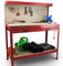 BITUXX Werktisch Werkbank Arbeitstisch Arbeitsplatte Lochwand Schublade Werkstatt 115 x 55 x 140 cm Rot