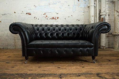 jvmoebel Chesterfield Ledersofa Couch Polster 2 Sitzer Designer Textil Sofas Couchen