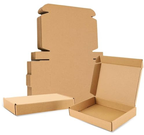 Wellpack Europe Corrugated Cardboard Large Letter Parcel Postage Boxes Posting Shipping Postal Size C4 A4 349x249x24mm 35x25x2cm Brown Pack 20
