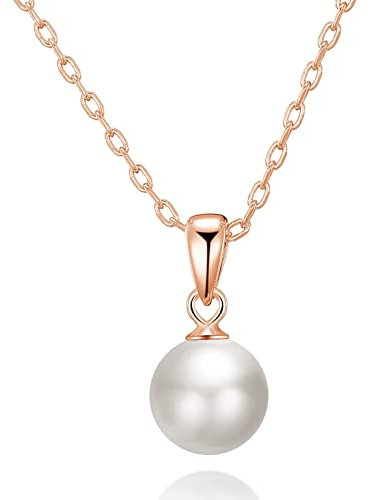 Philip Jones Rose Gold Plated Shell Pearl Necklace