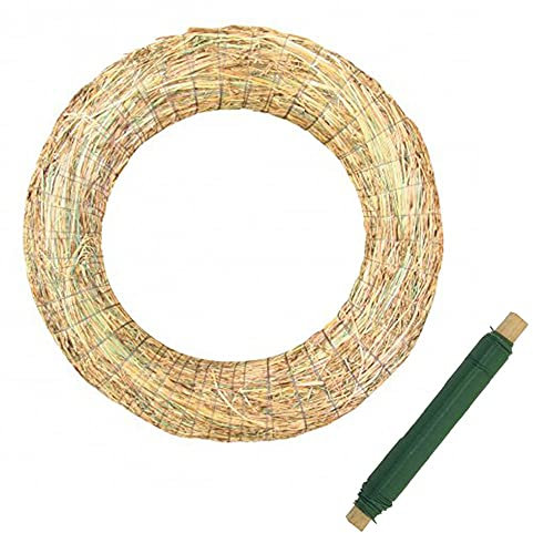 Strohkranz 25 cm Adventskranz Rohling + Drahtspule