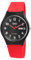 Q&Q Unisex-Uhr Armbanduhr Silikonarmband Silikon 10 Bar wasserdicht rot schwarz A212J009Y