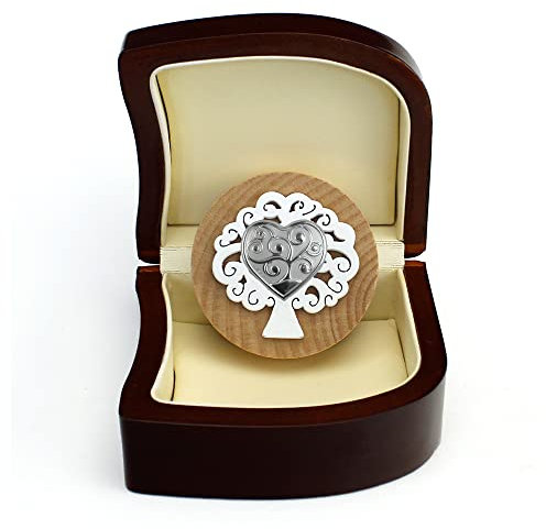 DLM-32646 (Kit 6 Pezzi) Apri Bottiglie Apribottiglie con Calamita Moderno Design Tondo in Legno Life Tree Albero della Vita Cuore Nozze Matrimonio Battesimo Comunione bomboniera
