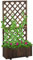Outsunny 72.5 x 31.5 x 149.5 cm 45L Garden Wooden Pine Trough Planter with Topped Trellis Climbing Plants Flower Raised Bed, Carbonised Finish