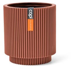 Capi Europe - Gefäß Zylinder Groove Colours - 15x17 - Merlot rot - Öffnung Ø13 - Blumentopf für drinnen - BGVMR313