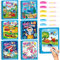 Shinybox Wassermalbücher, 6 Stücke Wasser Malbuch, Wiederverwendbares Magisches Malbücher, Magic Malbuch mit Wasserstift, Zeichnung Spielzeug für Kinder Reiseaktivitäten Bildung Kleinkinder Geschenk