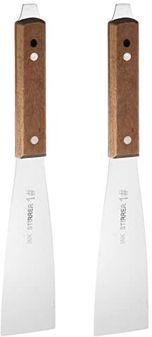 sourcing map 2pcs Painting Knives 45mm Width Shovel Mixing Palette Scraper with Wood Handle for Oil Paint Craft Spreading(1#)