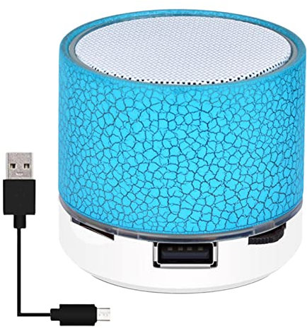 tacery Altavoz Bluetooth Inalámbrico Portátil Altavoz Bluetooth con Luz Nocturna Mini Altavoz LED De Color Teléfono con Altavoz De Sonido De Grieta Pequeña Soporte para Subwoofer Tarjeta TF Disco