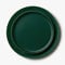 Decor Decorline - Set Piatti Plastica Rigida Riutilizzabili da 20 pezzi/per 10 persone - Edge Collezione - Verde con Bordo Oro - Piatti dessert & Piatti pranzo - 2 misure (10 x 26 cm, 10 x 21 cm)