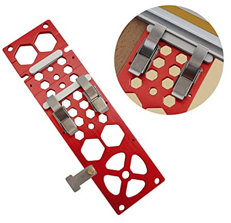 Sega a binario quadrata da 340 mm, colore rosso, ad angolo retto, guida per sega circolare, compatibile con Festool e Makita Guide Rail