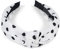 styleBREAKER 04026015 Serre-tête pour femme avec motif à pois et nœuds de style rétro, rockabilly, look vintage, bandeau pour cheveux, couleur : blanc/noir
