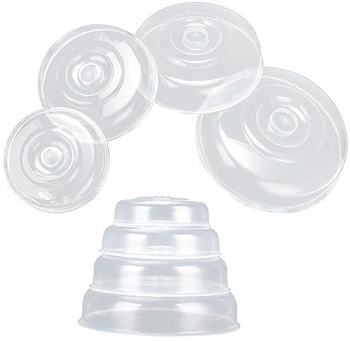 HAKZEON Set of 8 Microwave Food Cover, 4 Sizes Plastic Plate Covers with Steam Vent Hole, Dish Covers Splatter Guard for Food Heating and Preservation, 14/17/20/23cm