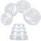 HAKZEON Set of 8 Microwave Food Cover, 4 Sizes Plastic Plate Covers with Steam Vent Hole, Dish Covers Splatter Guard for Food Heating and Preservation, 14/17/20/23cm