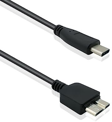iYueMps Cable USB C a Micro B USB 3.0 de 30 cm, cable de disco duro Micro B a USB C compatible con USB 3.0 SSD HDD portátil externo (0,3 metros)