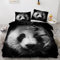 ROUSKI Bettwäsche Panda 135x200 cm 2teilig 100% Leicht Mikrofaser Kinderbettwäsche Retro Panda Bettbezug mit Reißverschluss 3D Motiv Zimmer Dekor Bettwäsche-Sets mit Kissenbezüge 80x80