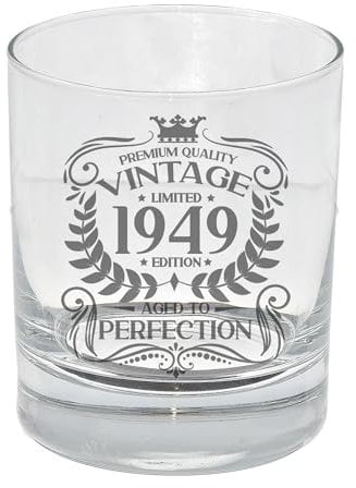 Always Looking Good 76th Birthday Gift for Men Vintage 1949 Aged to Perfection Engraved Whiskey Glass Present for 76 Year Old Etched Whisky Bourbon Scotch Lowball Tumbler Glasses