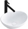 GTM Design Keramik Waschbecken - Aufsatzwaschbecken fürs Badezimmer - Waschbecken Oval - Design Waschbecken im modernen Stil - Weiß - 34x27x13 cm