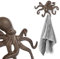 BigDean Oktopus Design Handtuchhaken Krake Schwarz Braun 24 x 17 cm (BxH) Handtuchhalter Bademantelhaken für Küche & Bad Haken