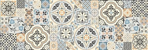 HUBDECO - Teppich - Küchenteppich - Badezimmerteppich - Badteppich - Küchenläufer - Teppich Läufer - Teppich Küche - PCV, Vinyl - rutschfest - Türkisches Patchwork - 60x180cm