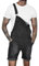 Duohropke Jeans da uomo, estivi, in denim, salopette corte in jeans, pantaloni corti, grigio., S