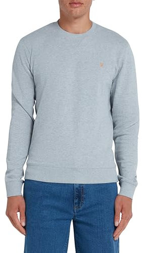 Farah Mens Crew Sweatshirt Long Sleeve Cotton Grey Marl 042 M