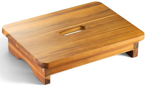 FANATU Holz-Tritthocker, 8,9 cm, einstufiger Hocker für Erwachsene, Nachttisch aus Holz mit 250 kg Tragkraft, strapazierfähig, tragbar, rutschfest, langlebige Konstruktion für Schlafzimmer/Küche