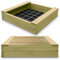 Gartenwelt Riegelsberger Massiver Sandkasten Bär 150 x 150 cm aus Kiefernholz Sandkiste Sandbox mit passendem Deckel Spielkasten inkl. Sitzbretter und Bodenplane
