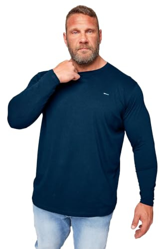 BadRhino Big & Tall Core Essential Everyday Tee Crew Neck Short Sleeve T-Shirt Top - Men's Longer Length 100% Cotton - M to 8XL