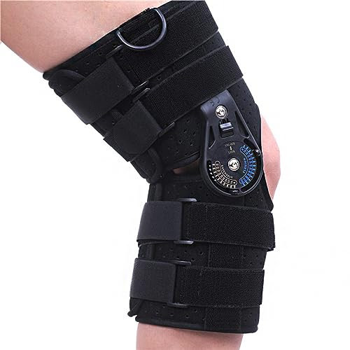 Ginocchiera ortopedica con cerniera ROM regolabile, ginocchiera ortopedica varo-valgo, stabilizzatrice per ginocchio, ortesi, supporti per gambe per uomini e donne, ACL, PCL, rottura del menisco, M