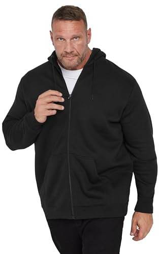 BadRhino Big & Tall Premium Zip Through Hoodie - Men's - Plus Size Curve Black
