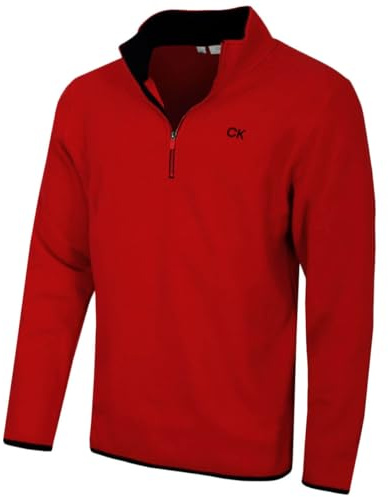Calvin Klein Mens 2026 Polar Fleece 1/2 Zip Stretch Golf Sweater