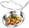 DELARLOCHEF Dreilagige Bratpfanne Edelstahl 24cm,18,10 Edelstahl,Induktion, Backofenfest bis 400°C, Bratrostsicher, Spülmaschinenfest