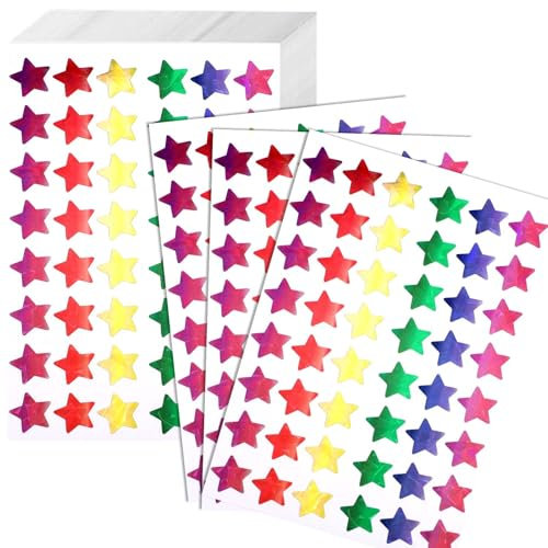 Sticker Sterne 2400 Stück, Aufkleber Sterne, Sternaufkleber für Kinderbelohnung für Klassenzimmer, Stern Sticker, Kleine Sternaufkleber für Verhaltensdiagramm Lehrmaterialien